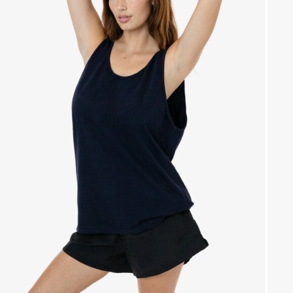 Los Angeles Apparel Unisex Classic Tank Top Navy - Picture 2 of 5